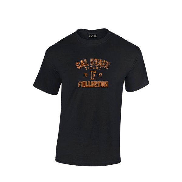 Cal State Fullerton Titans 100% Pre-Shrunk College Short Sleeve, Black, MD
