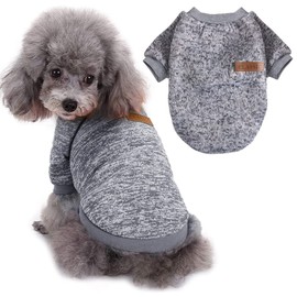 Pet Dog Classic Sweater Knitwear Winter Dog Clothes Soft Thickening Warm Pup Dogs Shirt for Medium and Small Dogs(Grey/X-Large)