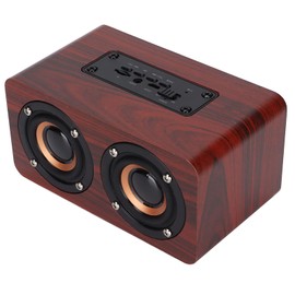 Wooden Retro Bluetooth Speaker, Wireless BT 4.0 Stereo Speaker with 3.5mm AUX Input, USB, TF card Slot, FM Radio, Computer Subwoofer Home Audio Speaker for PC Laptop Tablet Phone(Reddish Brown)