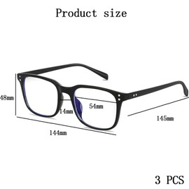 PanAcratis 3 PCS Blue Light Glasses Blue Light Blocking Glasses Blue Light Blocking Glasses Light Weight Computer Screen Glasses Glasses with Anti Eyestrain Glasses Blue Light for Men and Women