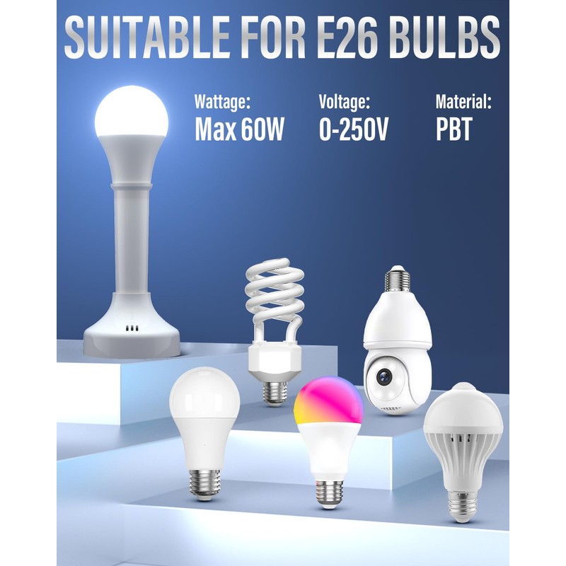 BrightArk E26 Light Socket Extender, 4 Pack 12CM/4.72 inch Light