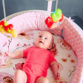 GLLQUEN BABY 2 Pack Moses Basket Fitted Sheets, Newborn Pram Sheets Fitted, 100% Microfiber Oeko-tex100 Cozy and Breathable Crib Baby Bassinet Sheets for Boy and Girl, Easy Care Soft Fitted Sheet