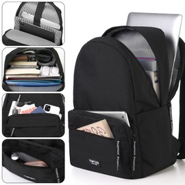 YAMTION 17.3 Inch Backpack Men's School Bag Boys Teenagers School Backpack Girls Teenager Daypack Women Backpack Study Backpack School University