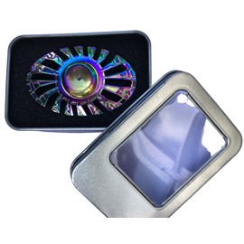 Spinners Rule Metallic Rainbow Oval Alloy Metal Fidget Spinner Brand New In Box Collector Gift