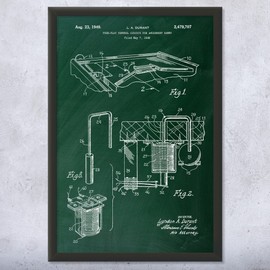 Framed Pinball Ball Release Gate Print, Pinball Parts, Vintage Games, Pinball Arcade, Gamer Gift, Old School Gaming Green Chalkboard (16x20)