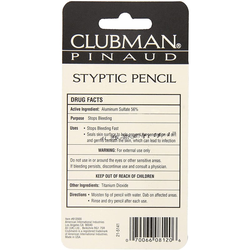 Clubman Styptic Pencil Travel Size - 0.33 oz