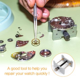 Haisheng Pack of 2 Clock Movement Holder Metal Movement Clip Holder Clock Base Holder Clock Remover Holder Tool Repair Tool for Watchmakers Clamp Repair Tool (2 Seats: 3.4 x 2.6 x 2 cm, 4.5 x 3.8 x 2