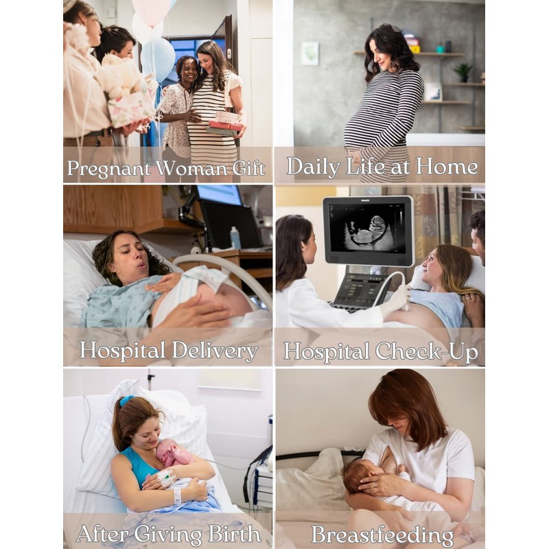 Marvmys Maternity Nightdress For Hospital Breastfeeding Nightwear 3/4 Length Sleeves