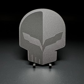 One C7 Jake Skull fits Chevy Corvette Racing Emblems Badges Vette C7R (Matte Black)