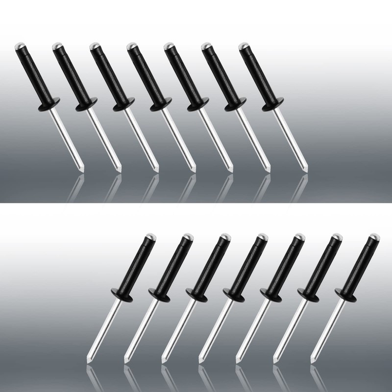 HARSKIYER 50Pcs 3/16" x 1" Tri Grip Rivets Assortment, Black