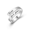 Motivational Rings 925 Sterling Silver Inspirational Ring Engraved Adjustable Rings for Women Girls