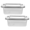 LALADEFIEE 2Pcs Stainless Steel Refrigerator Storage Box Set with Airtight