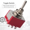 5Pcs ONON 2 Position Toggle Switch 3PDT 9 Pin 6mm