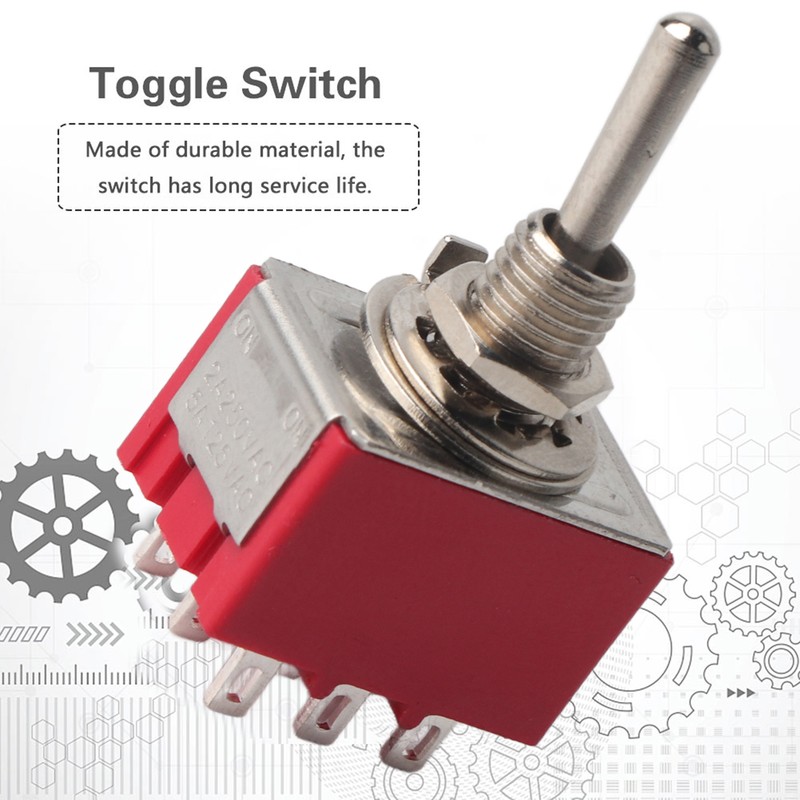 5Pcs ONON 2 Position Toggle Switch 3PDT 9 Pin 6mm