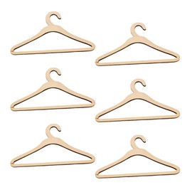 6Pcs Durable Wooden Dolls Hangers Cute Dolls Accessory Natural Wood Dress Hanger Portable Lightweight Mini Doll Closet Hangers for Doll House Accessories (15cm)