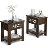 Giantex Mirrored Nightstand Set of 2, Retro End Table with