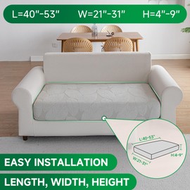 OHSIO Stretch Couch Covers for Sectional Sofa – Washable Soft Sofa Slipcovers, Pet-Friendly Furniture Protector for Living Room Sofa Cushions(1 Piece Loveseat Cover, Light Gray)