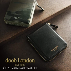 Doob London Genuine Leather Men's Wallet, Zip Around, navy