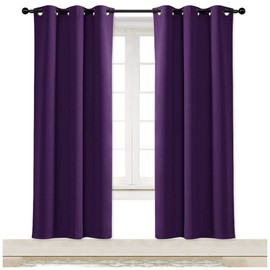 NICETOWN - Cortinas de oscurecimiento, con Aislamiento térmico y Ojales, para recámara(Morado, 1 Piezas, 107 x 183 cm)