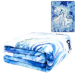 Artist Steven Michael Gardner Polar Bears Under Northern Lights Blanket Mink Plush Queen Size - Signature Collection - (One Size 79 x 95)