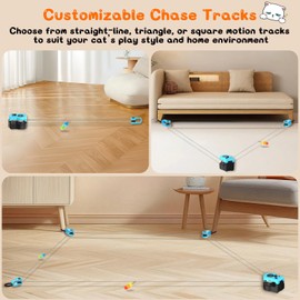 Interactive Cat Toy for Indoor - Automatic Cat Treadmill with Remote Control, 3 Speeds, Quiet Motor & Durable Design | Indoor Chase Hunting Feather Toys for Fitness, Playtime & Energy Release (Blue)