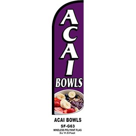 R and R Industries Acai Bowls Flag Pack of 1 (Mount and Poles are Not Included)