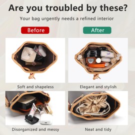 CRAZYSMITH Tote Bag Organizer Insert Compatible with Nano Noe Handbag, Dupont Paper Inner Purse Organizer Insert Makeup Liner Bag Shaper White