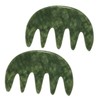 Ipetboom 2pcs Jade Scalp Massager Comb Wide Tooth Hair Styling