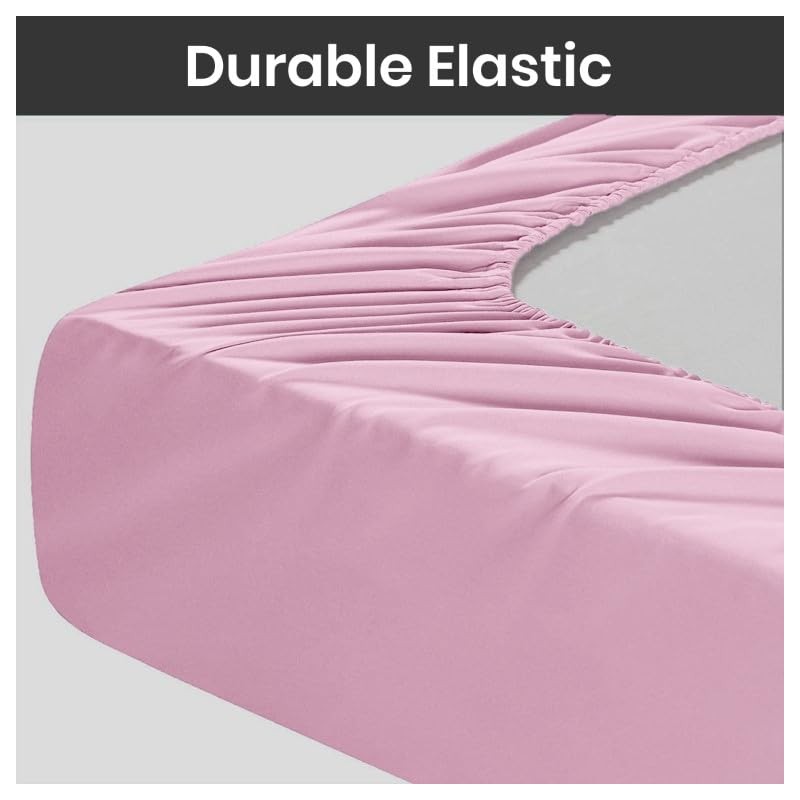 Prime Linens Extra Deep 30Cm Plain Fitted Sheet, Elastic Pocket