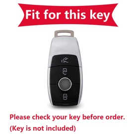 KUNIO Key Fob Cover fit for Mercedes A B C E S G Class GLC CLE GLB CLA W177 W247 B200 W205 S63 AMG A200 MS Car Key Case Key Protection Key Cover TPU Key Cover Case 3 Buttons Red