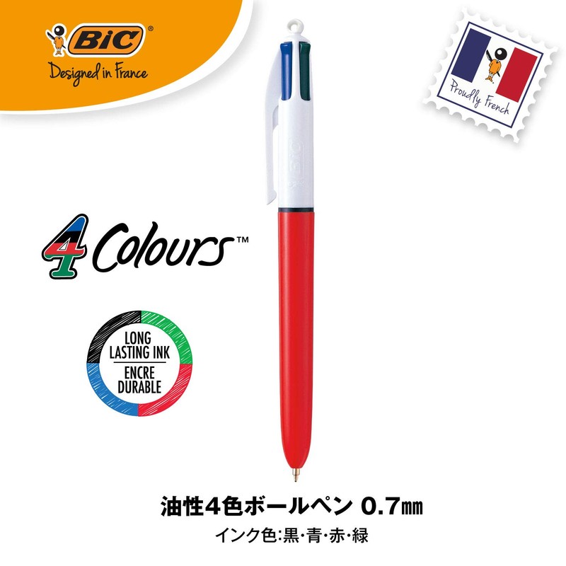 BIC (Bic) Ballpoint Pen 4-Color Ball Pen Multi-Color Orange Barrel