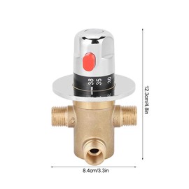 Cafopgrill Brass Mixer Valve 3-Way Thermostat G1/2in3 Way Brass Thermostatic Mixer Valve Tap Temperature Mixer Control Valve Home Bathroom