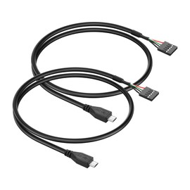 PNGKNYOCN USB Header to Micro USB Cable，2 Pack 5 Pin Motherboard Female to Micro USB Male Adapter Cable（50CM/1.6FT）