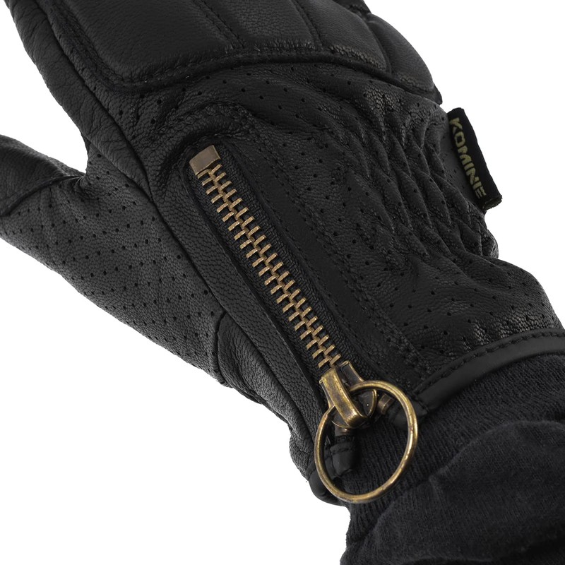 Komine GK-255 Protective Leather Mesh Gloves for Motorcycles Black L