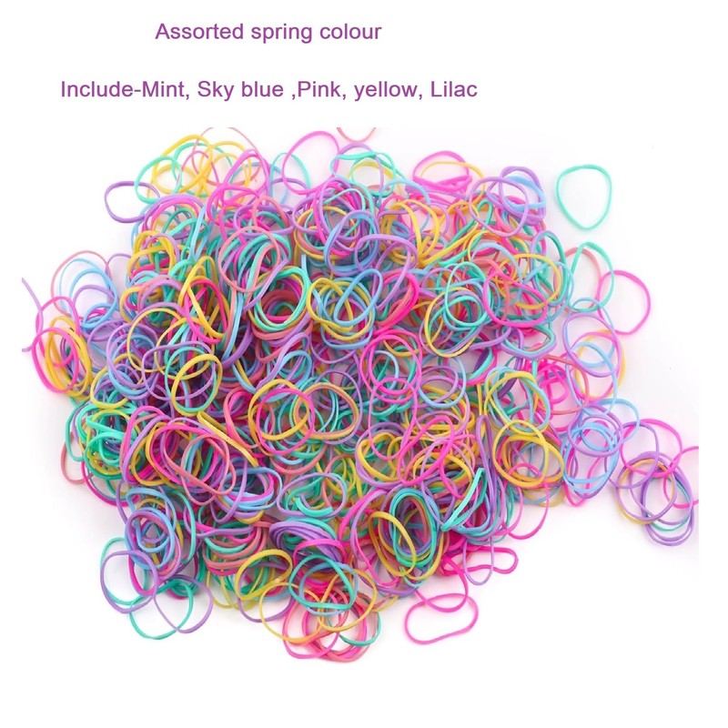 Mytoptrendz® 500pcs Mini Small Soft Rubber Bands Pony Tailers Seamless