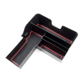 Autorder Center Console Organizer for Ford Explorer 2020 2021 2022 2023 2024 Accessories Armrest Storage Box Secondary Insert Tray with Red Mat