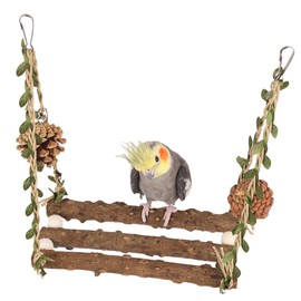 Bird Swing Toy Bird Perch Stand Bird Chew Toy for Lovebird Cockatiel Conure Quaker Parrots Training Stand Holder Bird Toy and Parrots Bird Swings Birdcage Accessories