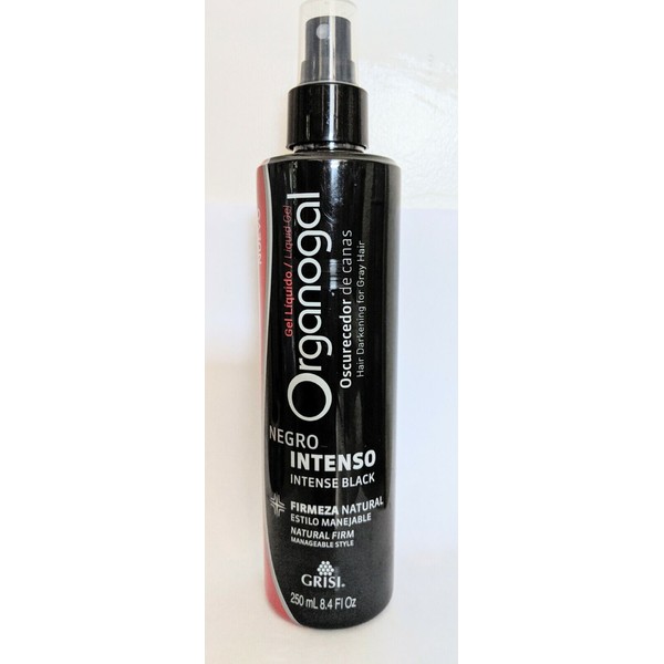 Grisi Organogal Liquid Gel Intense Black for Grey Hair | 8.4 Fluid Ounce