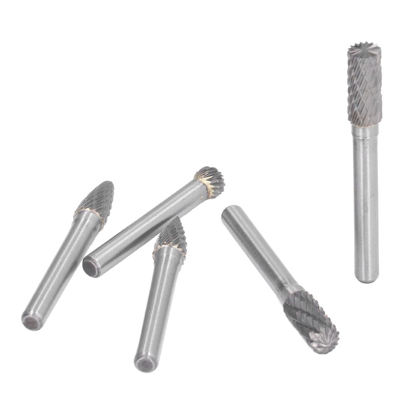 5Pcs Rotary File Bit 2 Pattern Woodworking Grinding Head Drill