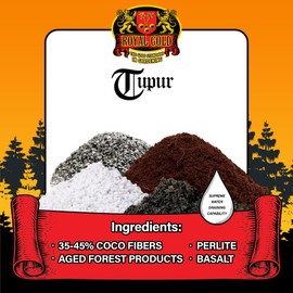 Royal Gold Tupur Mix Quick Draining Soilless Growing Medium, 1.76 Cubic Foot - for Constant Plant Feeding, and Healthy Root Growth, Use in Hydroponics or Container Gardening