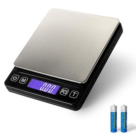 itchenTour Digital itchen Scale - 500g/0.01g High Accuracy Precision Multifunction Food Meat Scale Jewelry Lab Carat Powder Scale with Bac-Lit LCD Display( Included) - Color: Black, Size: 500g / 0.01g