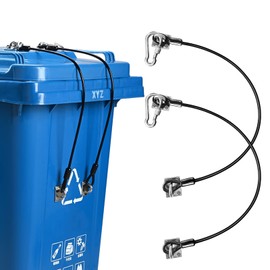 tofeer Wheelie Bin Stopper, Bear Proof Wheelie Bin Lock Wire Rope Universal Lid Lock Rope