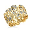 TJC Leaf Ring for Women Size O with Pave Setting