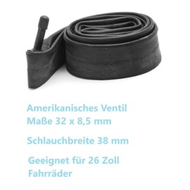 2er Set Fahrradschlauch 26 Zoll 1,75/2.125 amerikanisches Ventil ETRTO 47-559, 50-559, 54-559 City-Bike Gravel Bike Tourenrad Trekkingbike Hollandrad 26”