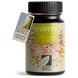 Kupfer Tabletten 365x mit 2 mg Kupfer aus hochwertigem Kupfer-Bisglycinat - optimal hochdosiert - frei von unerwünschten Zusatzstoffen – laborgeprüft mit Zertifikat - Jahresvorrat - 100% vegan