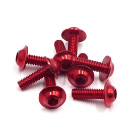 sourcingmap 8PCS M6 X 20mm Red Motorcycle License Plates Fairing Bolts Screws