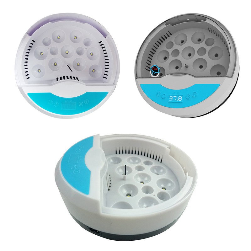 9 Eggs Incubator with Temperature Display, Egg Candler Light and