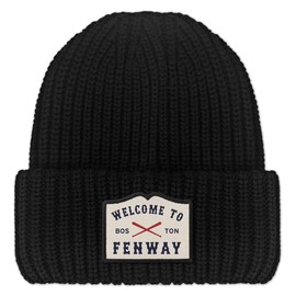Chowdaheadz Welcome to Fenway Chunky Knit Winter Hat - Unisex Winter Hat Black