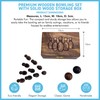 Thorness Deluxe Wooden Bowling Set with Solid Wood Storage Box