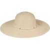 styleBREAKER 04025043 Women's Straw Hat Paper Straw with Pearl Band